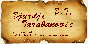 Đurđe Tarabanović vizit kartica
